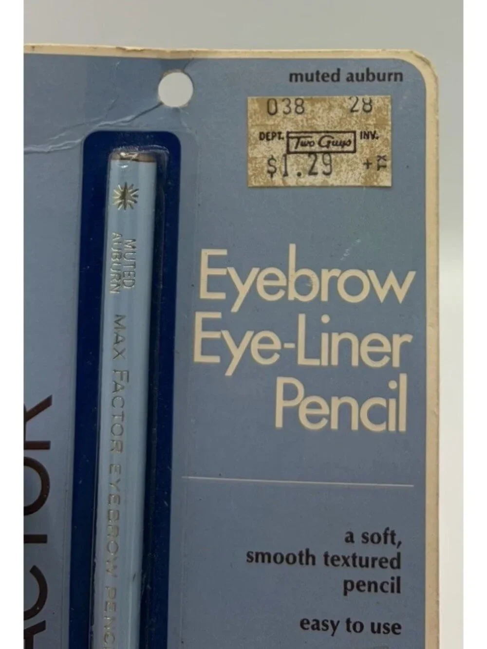 Vintage Max Factor Eyebrow Eyeliner Muted Auburn .09 Oz NIP HTF Prop Collectible